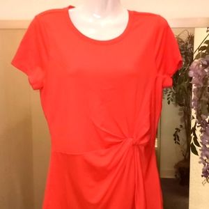 INC Coral Knotted Scoop Neck Top